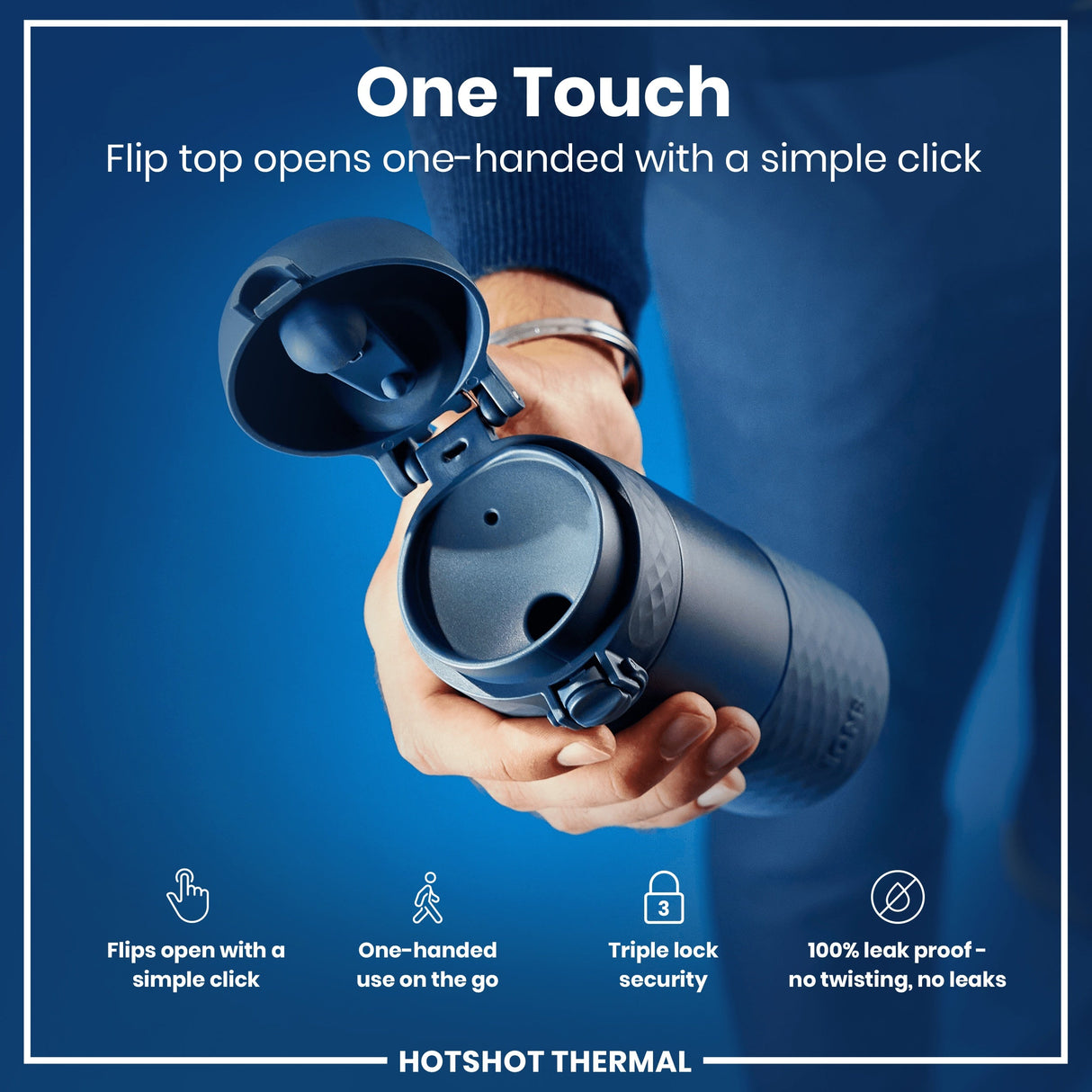 ION8 HotShot Leak Proof Insulated Cup, Travel Mug, Ash Navy, 360ml (12oz)