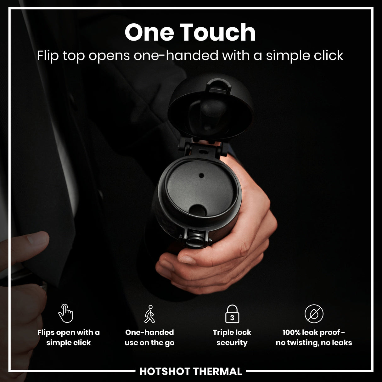 ION8 HotShot Leak Proof Insulated Cup, Travel Mug, Black, 360ml (12oz)