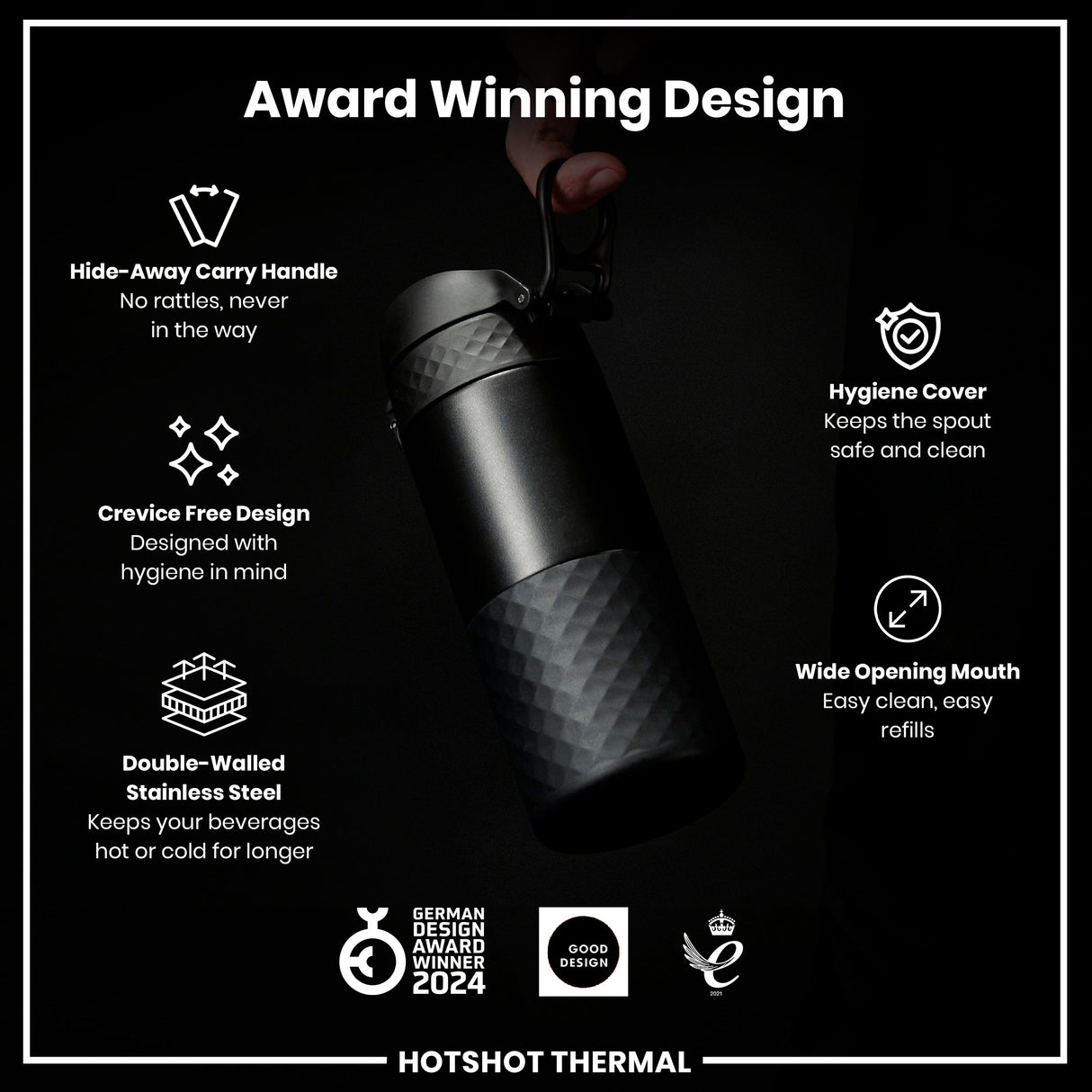 ION8 HotShot Leak Proof Insulated Cup, Travel Mug, Black, 360ml (12oz)