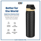 ION8 Leak Proof NFL Water Bottle, Stainless Steel, New Orleans Saints, 600ml (20oz)