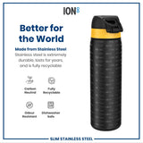 ION8 Leak Proof NFL Water Bottle, Stainless Steel, Pittsburgh Steelers, 600ml (20oz)