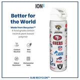 ION8 Leak Proof NFL Water Bottle, Recyclon, Multi Teams, 500ml (18oz)