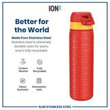 ION8 Leak Proof NFL Water Bottle, Stainless Steel, Kansas City Chiefs, 600ml (20oz)