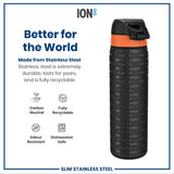 ION8 Leak Proof NFL Water Bottle, Stainless Steel, Cincinnati Bengals, 600ml (20oz)
