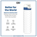 ION8 Leak Proof NFL Water Bottle, Stainless Steel, Indianapolis Colts, 600ml (20oz)
