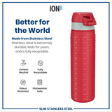 ION8 Leak Proof NFL Water Bottle, Stainless Steel, Atlanta Falcons, 600ml (20oz)