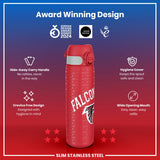 ION8 Leak Proof NFL Water Bottle, Stainless Steel, Atlanta Falcons, 600ml (20oz)