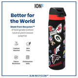 ION8 Leak Proof NFL Water Bottle, Recyclon, Patch Logos, 500ml (18oz)