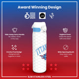 ION8 Leak Proof NFL Water Bottle, Stainless Steel, Tennessee Titans, 600ml (20oz)