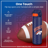 ION8 Leak Proof NFL Water Bottle, Stainless Steel, Denver Broncos, 600ml (20oz)