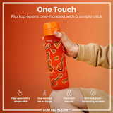 ION8 Leak Proof Slim Water Bottle, Recyclon, Music, 500ml (18oz)