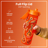 ION8 Leak Proof Slim Water Bottle, Recyclon, Music, 500ml (18oz)