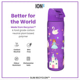 ION8 Leak Proof Slim Water Bottle, Recyclon, Princess, 500ml (18oz)
