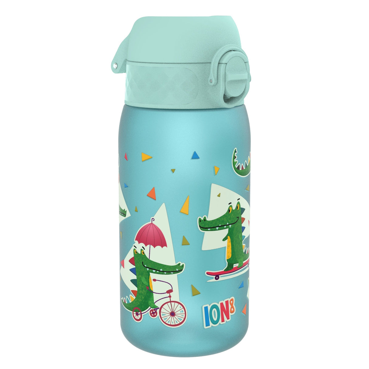 ION8 Leak Proof Kids Water Bottle, Recyclon, Crocodiles, 350ml (12oz)