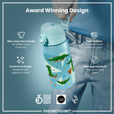 ION8 Leak Proof Kids Water Bottle, Recyclon, Crocodiles, 350ml (12oz)