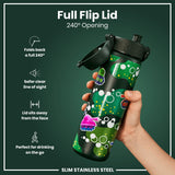 ION8 Leak Proof Slim Water Bottle, Stainless Steel, Tanks, 600ml (20oz)