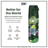ION8 Leak Proof Slim Water Bottle, Stainless Steel, Tanks, 600ml (20oz)