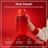 ION8 Leak Proof Small Water Bottle With Straw, Recyclon, Red, 350ml (12oz)