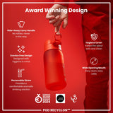 ION8 Leak Proof Small Water Bottle With Straw, Recyclon, Red, 350ml (12oz)
