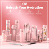 ION8 Leak Proof Kids Water Bottle, Stainless Steel, Daisies, 400ml (13oz)