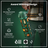 ION8 Leak Proof Slim Thermal Water Bottle, Insulated Steel, Fishing, 500ml (17oz)