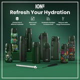 ION8 Leak Proof Slim Thermal Water Bottle, Insulated Steel, Fishing, 500ml (17oz)