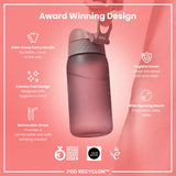 ION8 Leak Proof Small Water Bottle With Straw, Recyclon, Grey, 350ml (12oz)