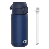 ION8 Leak Proof Small Water Bottle With Straw, Recyclon, Navy, 350ml (12oz)