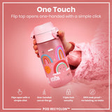 ION8 Leak Proof Kids Water Bottle, Recyclon, Rainbows, 350ml (12oz)
