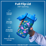 ION8 Leak Proof Kids Water Bottle, Recyclon, Flamingos, 350ml (12oz)