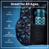 ION8 Leak Proof Slim Thermal Water Bottle, Insulated Steel, Wave, 500ml (17oz)