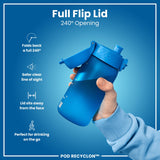 ION8 Leak Proof Small Water Bottle With Straw, Recyclon, Blue, 350ml (12oz)