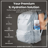 ION8 Leak Proof 1 Litre Water Bottle with Times to Drink, Recyclon, Camouflage, 1L