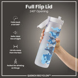 ION8 Leak Proof 1 Litre Water Bottle with Times to Drink, Recyclon, Camouflage, 1L