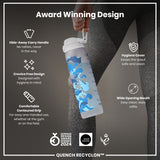 ION8 Leak Proof 1 Litre Water Bottle with Times to Drink, Recyclon, Camouflage, 1L
