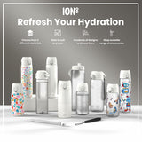 ION8 Leak Proof 1 Litre Water Bottle with Times to Drink, Recyclon, Camouflage, 1L