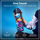 ION8 Leak Proof Slim Thermal Water Bottle, Insulated Steel, Bright Floral, 500ml (17oz)