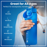 ION8 Leak Proof Medium Water Bottle with Straw, Recyclon, Blue, 500ml (18oz)