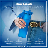 ION8 Leak Proof Medium Water Bottle with Straw, Recyclon, Blue, 500ml (18oz)