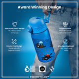 ION8 Leak Proof Kids Water Bottle, Recyclon, Cats, 350ml (12oz)