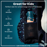 ION8 Leak Proof Slim Water Bottle, Stainless Steel, Whales, 600ml (20oz)