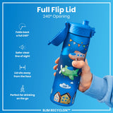 ION8 Leak Proof Slim Water Bottle, Recyclon, Airplanes, 500ml (18oz)