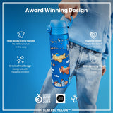 ION8 Leak Proof Slim Water Bottle, Recyclon, Airplanes, 500ml (18oz)