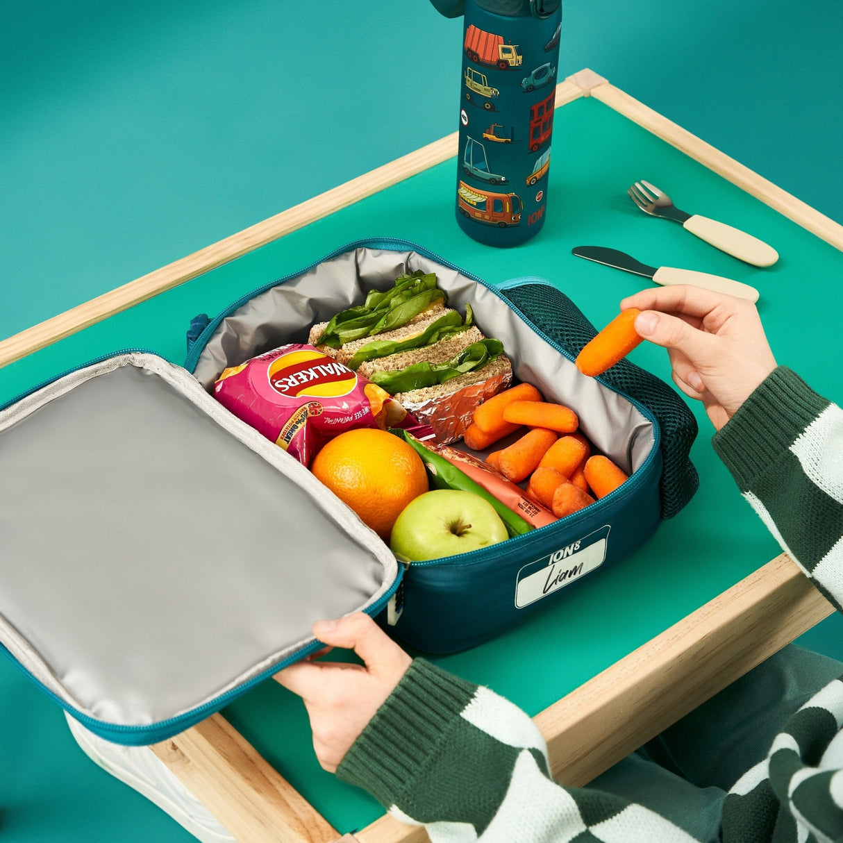 Kids Lunch Bag, Insulated, Automobiles, Medium