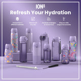ION8 Leak Proof 1 Litre Water Bottle, Stainless Steel, Light Purple, 1L