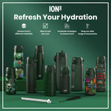 ION8 Leak Proof Thermal Steel Water Bottle, Insulated, Dark Green, 320ml (11oz)