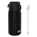 ION8 Leak Proof Small Water Bottle With Straw, Recyclon, Black, 350ml (12oz)