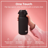 ION8 Leak Proof Small Water Bottle With Straw, Recyclon, Black, 350ml (12oz)