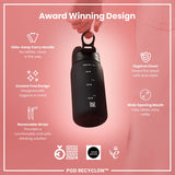 ION8 Leak Proof Small Water Bottle With Straw, Recyclon, Black, 350ml (12oz)