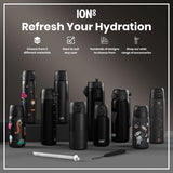 ION8 Leak Proof Small Water Bottle With Straw, Recyclon, Black, 350ml (12oz)